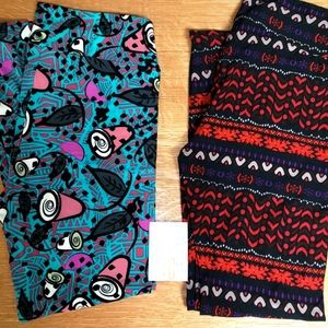 NEW Lularoe Leggings TC  Tulips and Aztec pattern